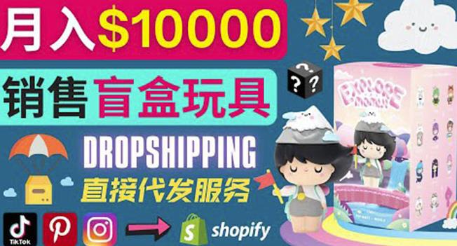 Dropshipping+Shopify推广玩具盲盒赚钱：每单利润率30%,月赚1万美元以上-猎天资源库